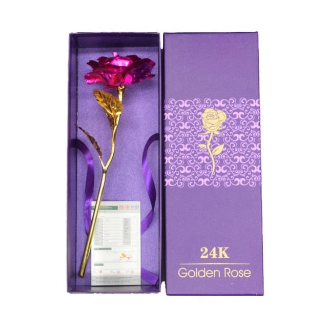24k Gold Foil Rose With Gift Box