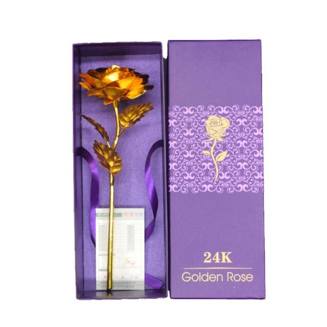 24k Gold Foil Rose With Gift Box