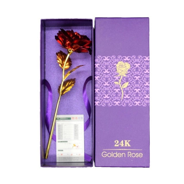 24k Gold Foil Rose With Gift Box