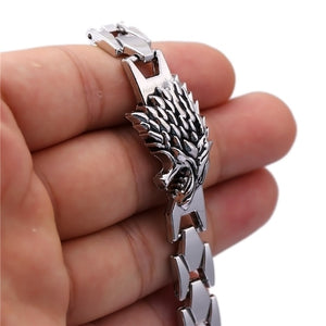 GOT Steel Stark Wolf Bracelet