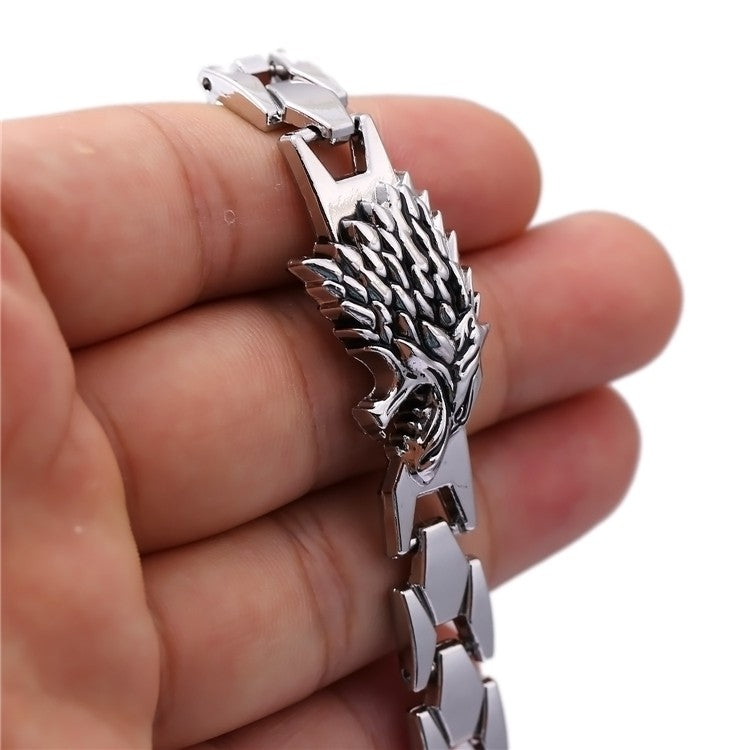 GOT Steel Stark Wolf Bracelet